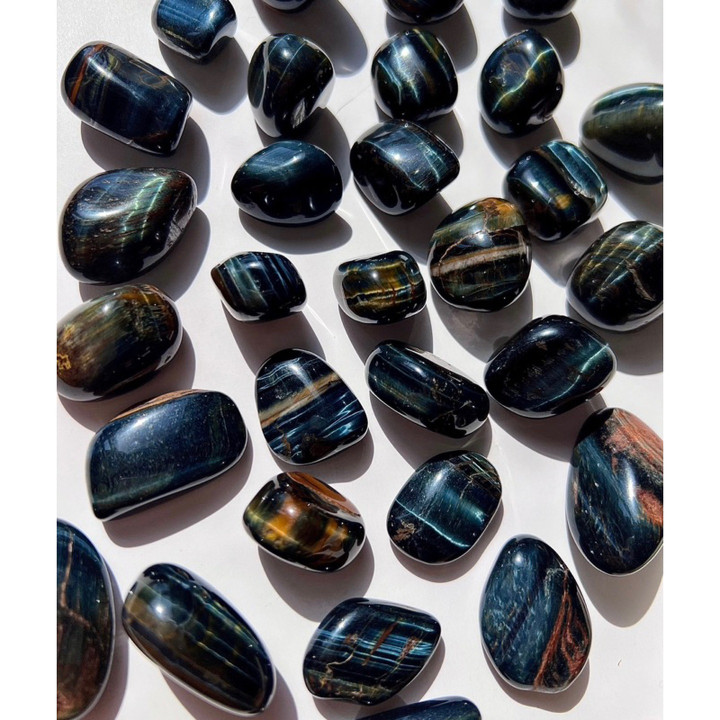 Blue Tiger Eye Tumbled Stone - Healing Crystals and Jewelry Making