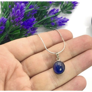Natural Blue Sapphire Pendant | 925 Sterling Silver Jewelry