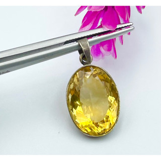 Natural Citrine Gemstone Pendant | 925 Sterling Silver