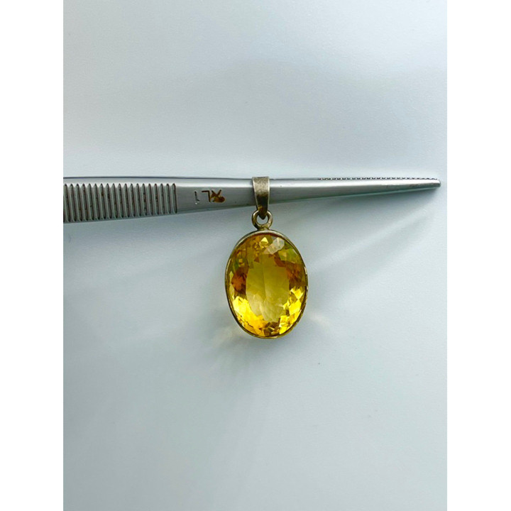 Natural Citrine Gemstone Pendant | 925 Sterling Silver
