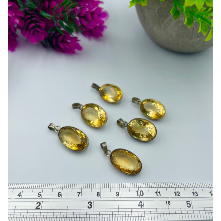 Natural Citrine Gemstone Pendant | 925 Sterling Silver
