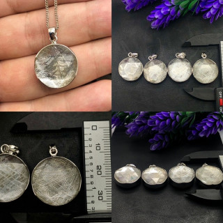 Gibeon Meteorite Pendant - Sterling Silver, 20mm