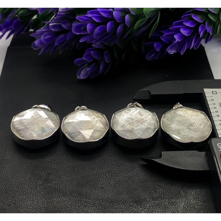 Gibeon Meteorite Pendant - Sterling Silver, 20mm