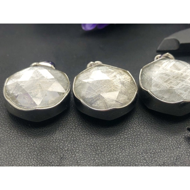 Gibeon Meteorite Pendant - Sterling Silver, 20mm