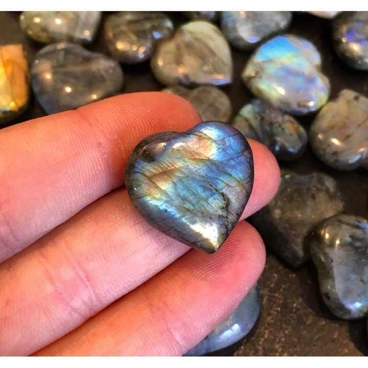 Labradorite Heart Crystal: Small Healing Stone for Balance