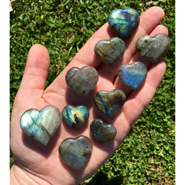 Labradorite Heart Crystal: Small Healing Stone for Balance