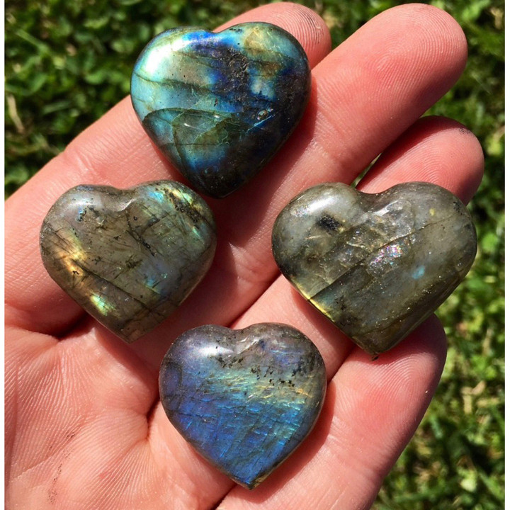 Labradorite Heart Crystal: Small Healing Stone for Balance