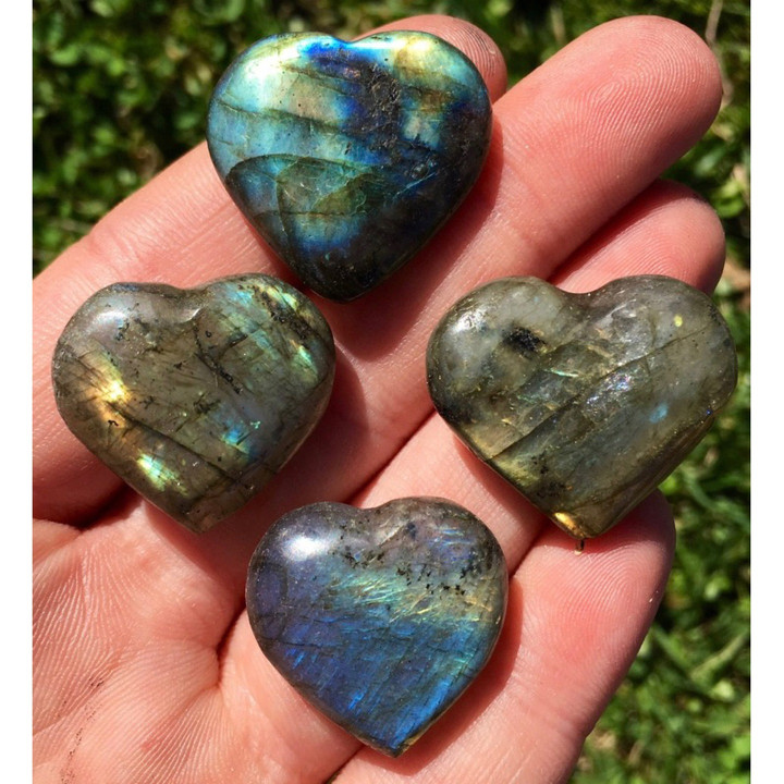 Labradorite Heart Crystal: Small Healing Stone for Balance