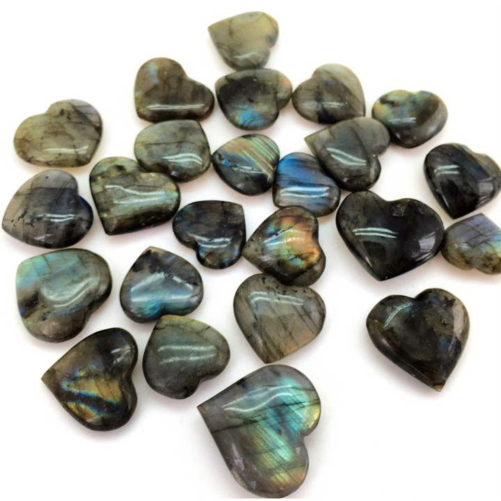 Labradorite Heart Crystal: Small Healing Stone for Balance