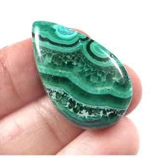 Malachite Cabochon Stone: Natural, Polished and Healing