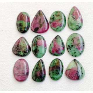 Natural Ruby Zeolite Cabochon Stone - Healing Chakra Jewelry (2-3cm)