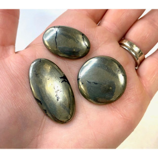 Natural Pyrite Cabochon Stone | Polished, Healing and Chakra