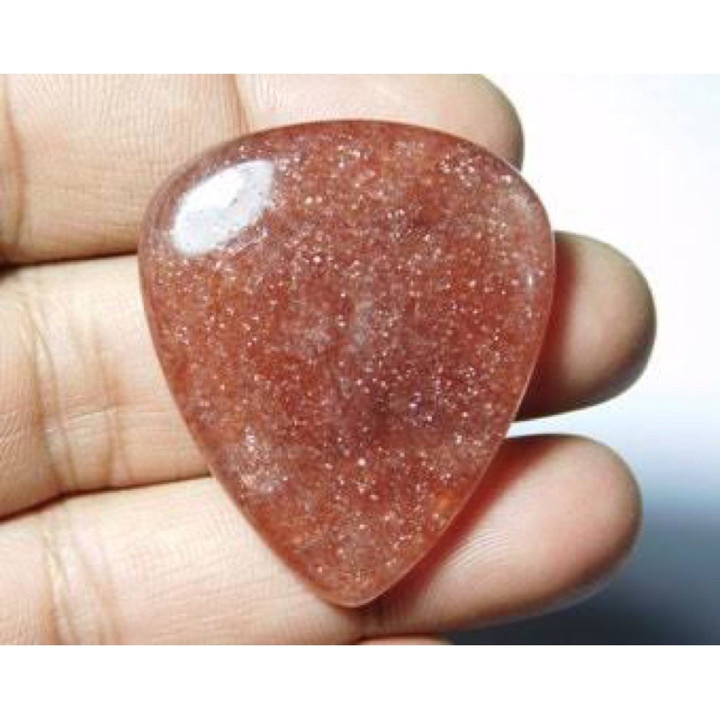 Natural Strawberry Quartz Cabochon Stone - Polished Gemstone for Jewelry and Healing