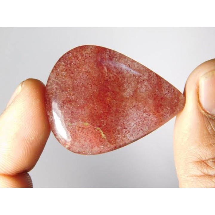 Natural Strawberry Quartz Cabochon Stone - Polished Gemstone for Jewelry and Healing