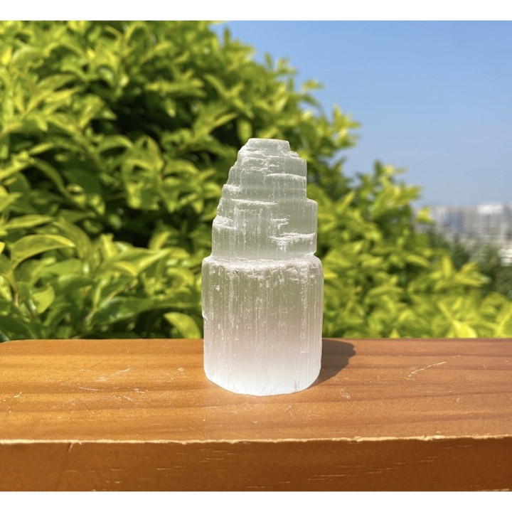 Selenite Tower and Point for Energy Cleansing and Protection