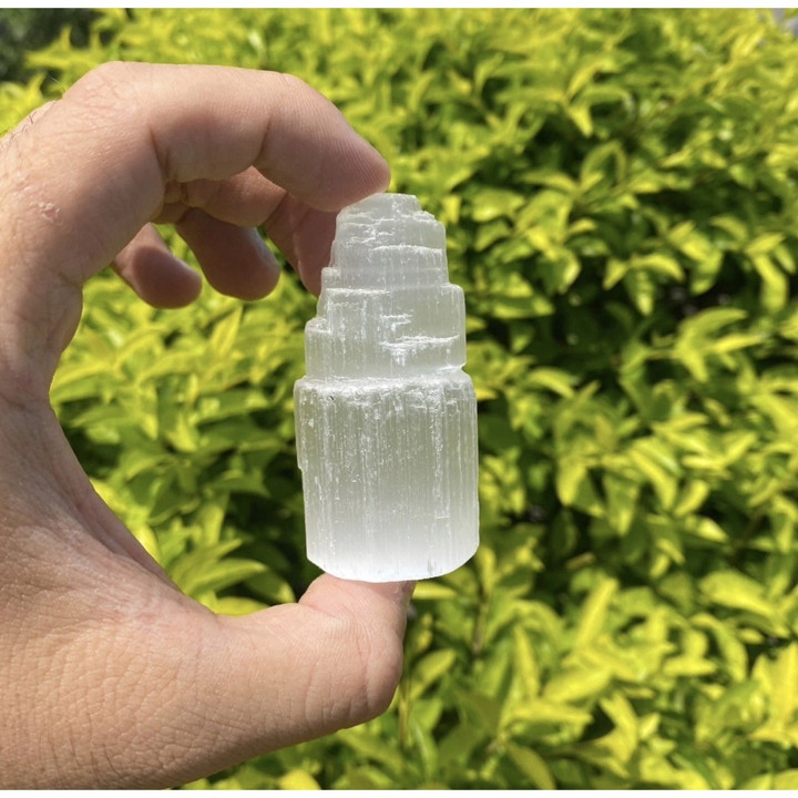 Selenite Tower and Point for Energy Cleansing and Protection