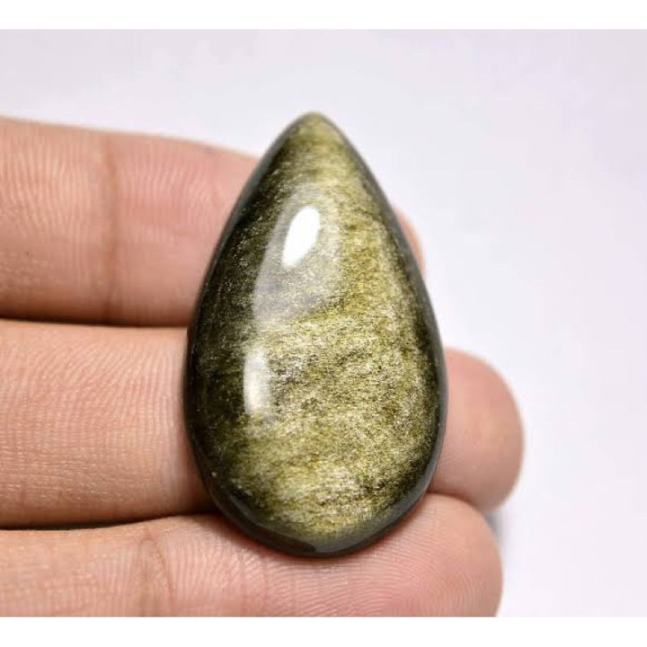 Golden Obsidian Cabochon Stone: Natural Healing and Jewelry