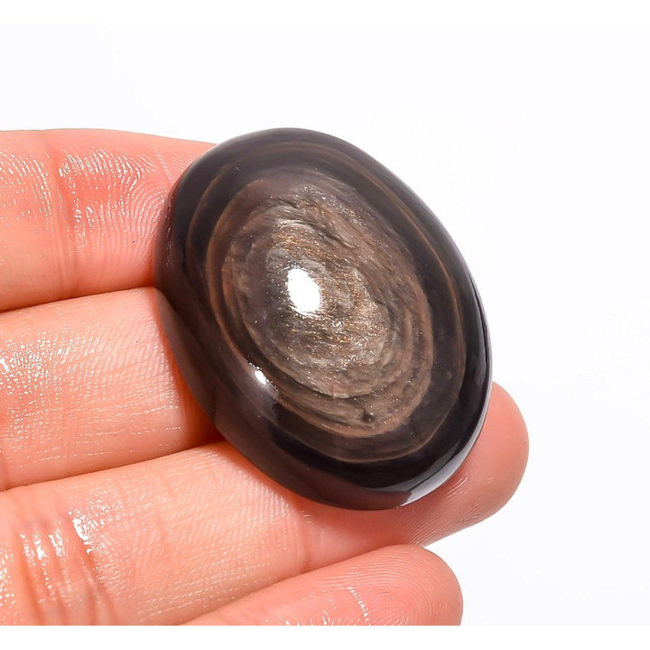 Natural Copper Sheen Obsidian Cabochon Stone (2-3cm) - Chakra Healing