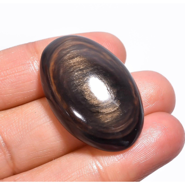 Natural Copper Sheen Obsidian Cabochon Stone (2-3cm) - Chakra Healing
