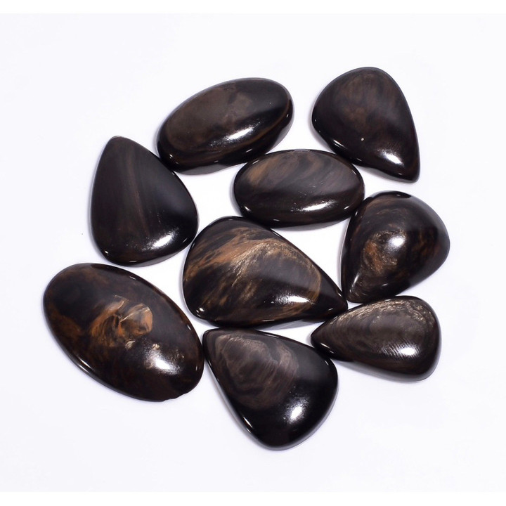 Natural Copper Sheen Obsidian Cabochon Stone (2-3cm) - Chakra Healing