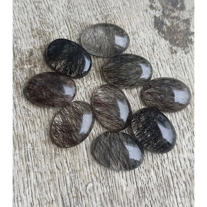Black Rutilated Quartz Cabochon (2-3cm) - Natural Healing Stone