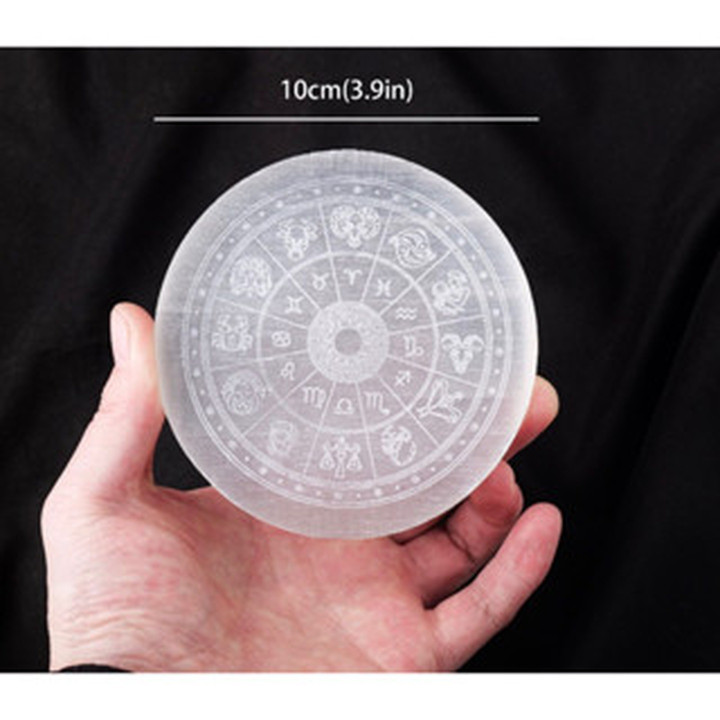Selenite Charging Plate for Crystals and Zodiac Signs