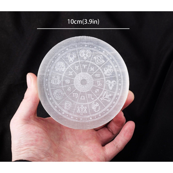 Selenite Charging Plate for Crystals and Zodiac Signs