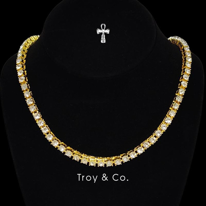 Iced Out Tennis Chain Necklace | Cuban Style with CZ Diamonds