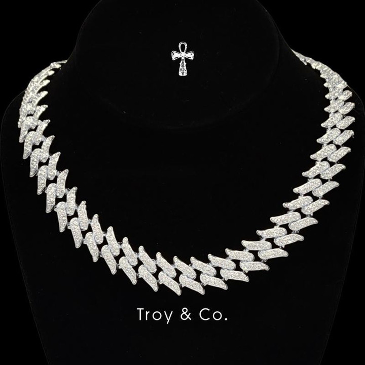 Ice Out Shark Tooth Chain | Iced Moissanite Cuban Rapper Style