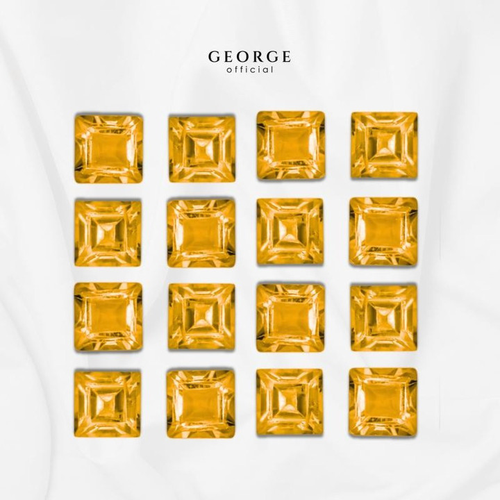 Genuine Citrine Square Step Cut Gemstones | GGCTS