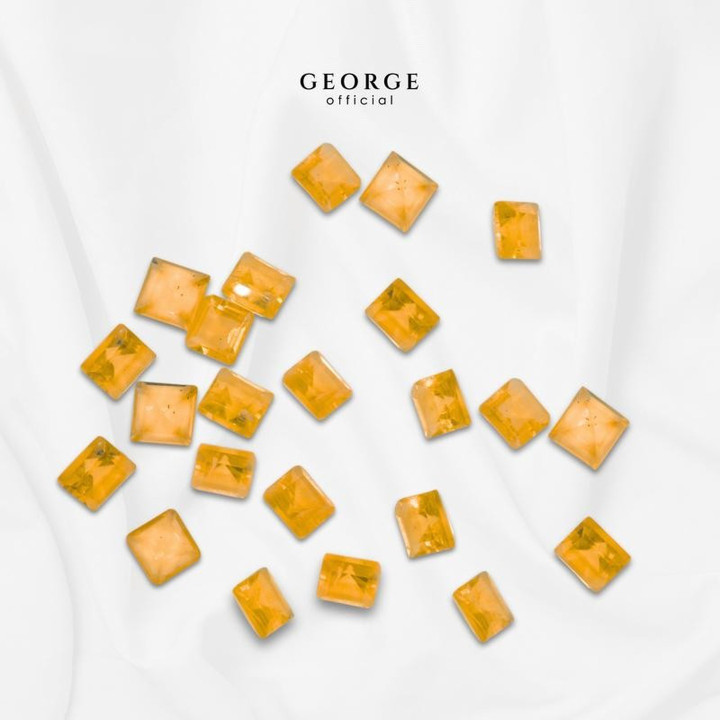 Genuine Citrine Square Step Cut Gemstones | GGCTS