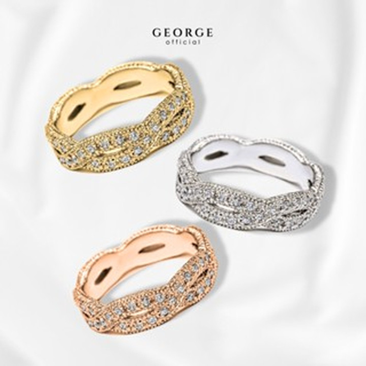 Sterling Silver CZ Infinity Ring - White/Gold/Rose Gold Plated