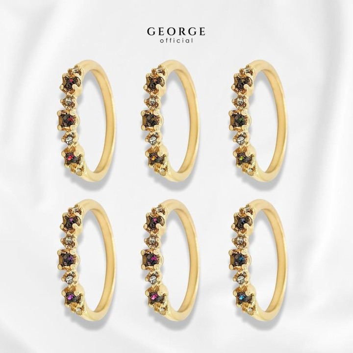 Radiant Birthstone Ring in Gold | 7 Gemstones