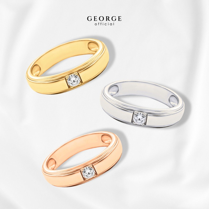 Sterling Silver Diamond Ring | S925 CZ and Gold Plating | GEORGE Jewelry