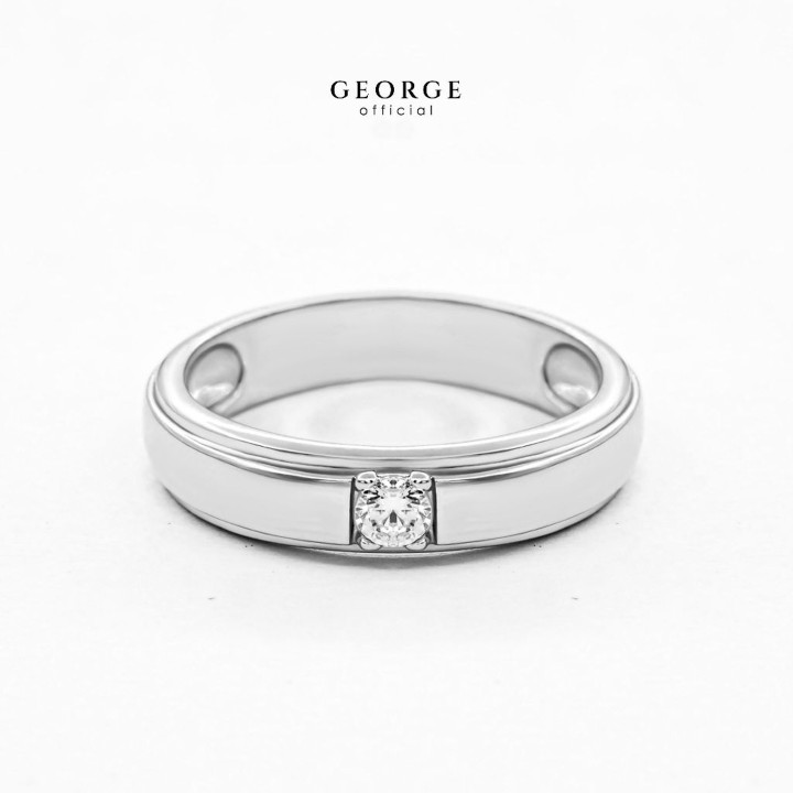 Sterling Silver Diamond Ring | S925 CZ and Gold Plating | GEORGE Jewelry