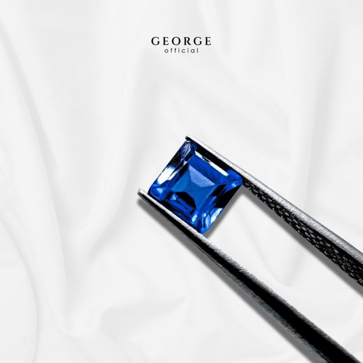 Genuine Blue Sapphire: Square Step Cut (2-4mm) by George Jewelry