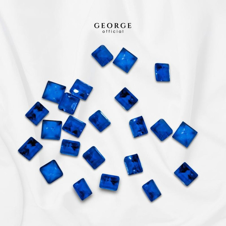 Genuine Blue Sapphire: Square Step Cut (2-4mm) by George Jewelry