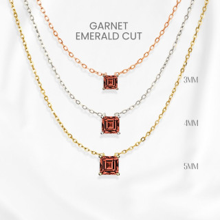 Garnet Necklace | Sterling Silver, Gold Plating and Gemstone Pendant