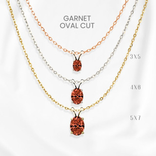 Sterling Silver Garnet Pendant | Signature Egg Design by GEORGE