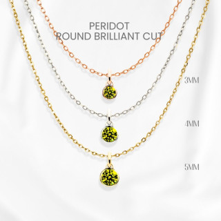 Gemstone Pendant: Peridot Necklace in Sterling Silver