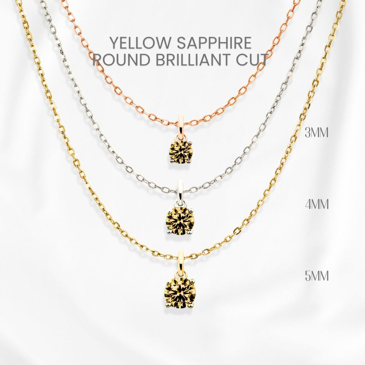 Collar de zafiro amarillo | Diseño minimalista | GEORGE Jewelry