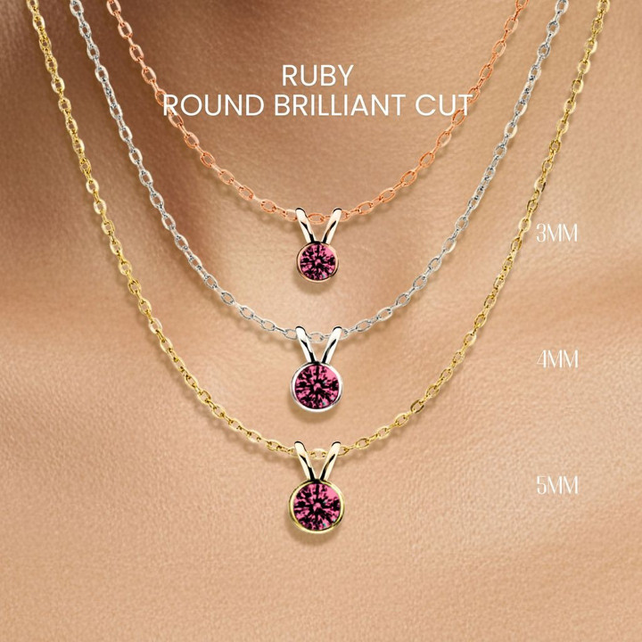 Collier en rubis véritable | Argent sterling 925 | Bijouterie GEORGE