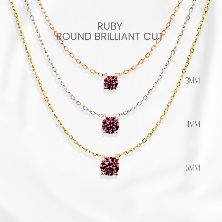 Gemstone Ruby Necklace | Classic Design in Sterling Silver