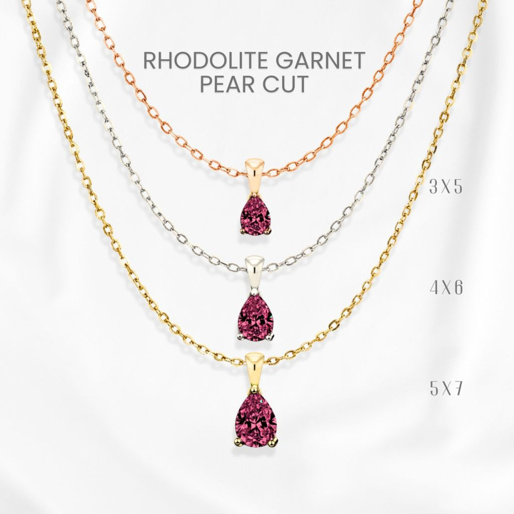 Rhodolite Garnet Necklace | Sterling Silver and Gold Plating