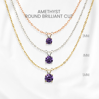 Amethyst Necklace | 925 Sterling Silver Pendant by GEORGE