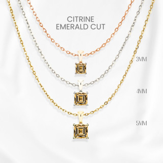 Citrine Necklace | Genuine Stone, Sterling Silver and Gold Plating