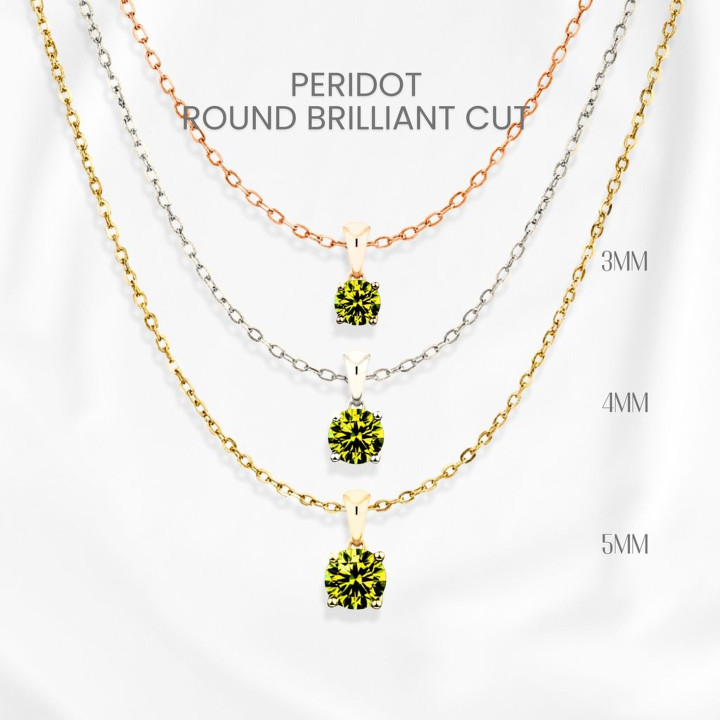 Collier en péridot véritable | Argent sterling 925 et plaqué or