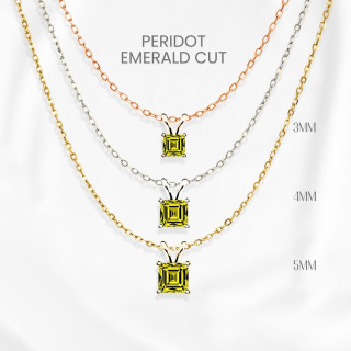 George Jewelry: Genuine Peridot Pendant in Sterling Silver