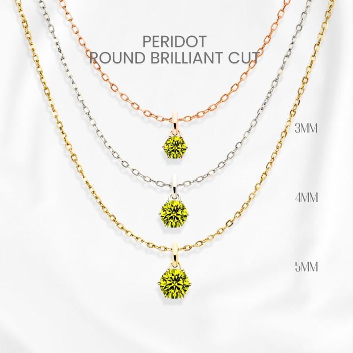 Collar de peridoto auténtico | Colgante minimalista de plata - GEORGE Jewelry