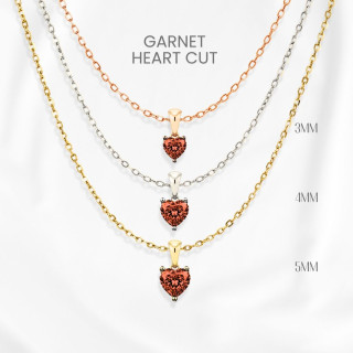 Sterling Silver Garnet Heart Necklace | GEORGE Jewelry